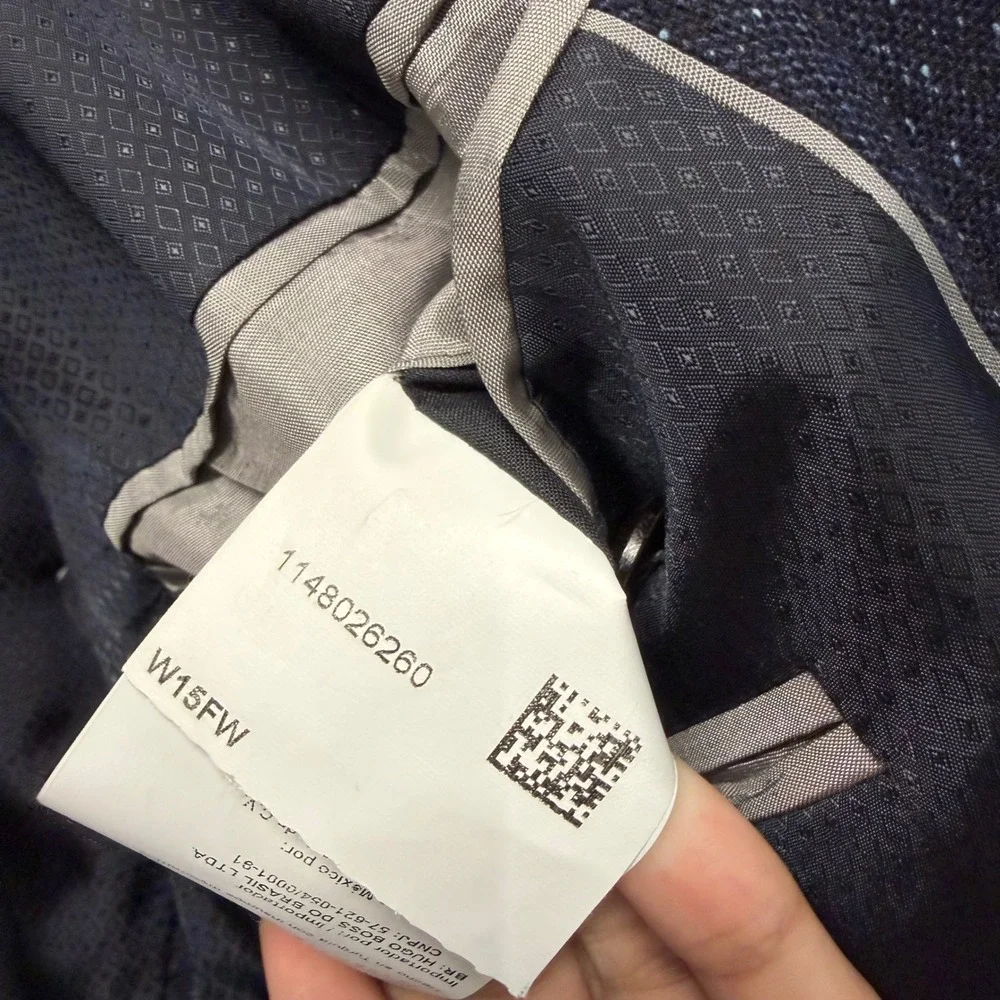 Hugo Boss Sport Coat Men 46R Wool Silk Blend Elbow Patch‎ Stretch Blazer Career